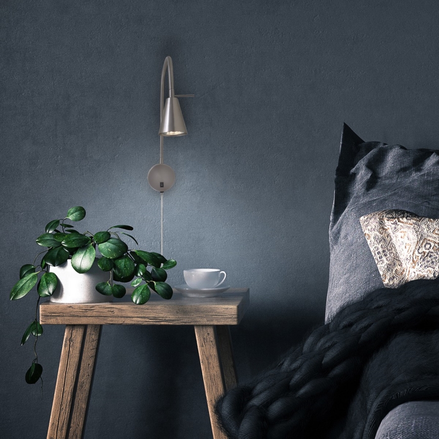 Briloner 2082-012 - Lámpara de pared LED flexible COMFORT LIGHT 1xGU10/5W/230V cromo mate