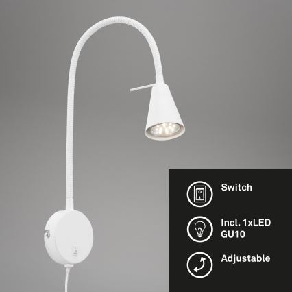 Briloner 2082-016 - Aplique LED COMFORT LIGHT 1xGU10/5W/230V blanco