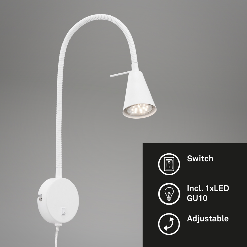 Briloner 2082-016 - Aplique LED COMFORT LIGHT 1xGU10/5W/230V blanco