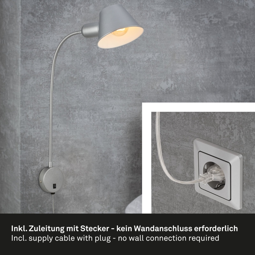 Briloner 2089-014 - Aplique de pared 1xE27/10W/230V cromo mate