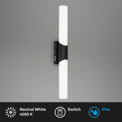 Briloner 2111-115 - Aplique LED para espejo de baño LED/11W/230V IP44 47 cm negro