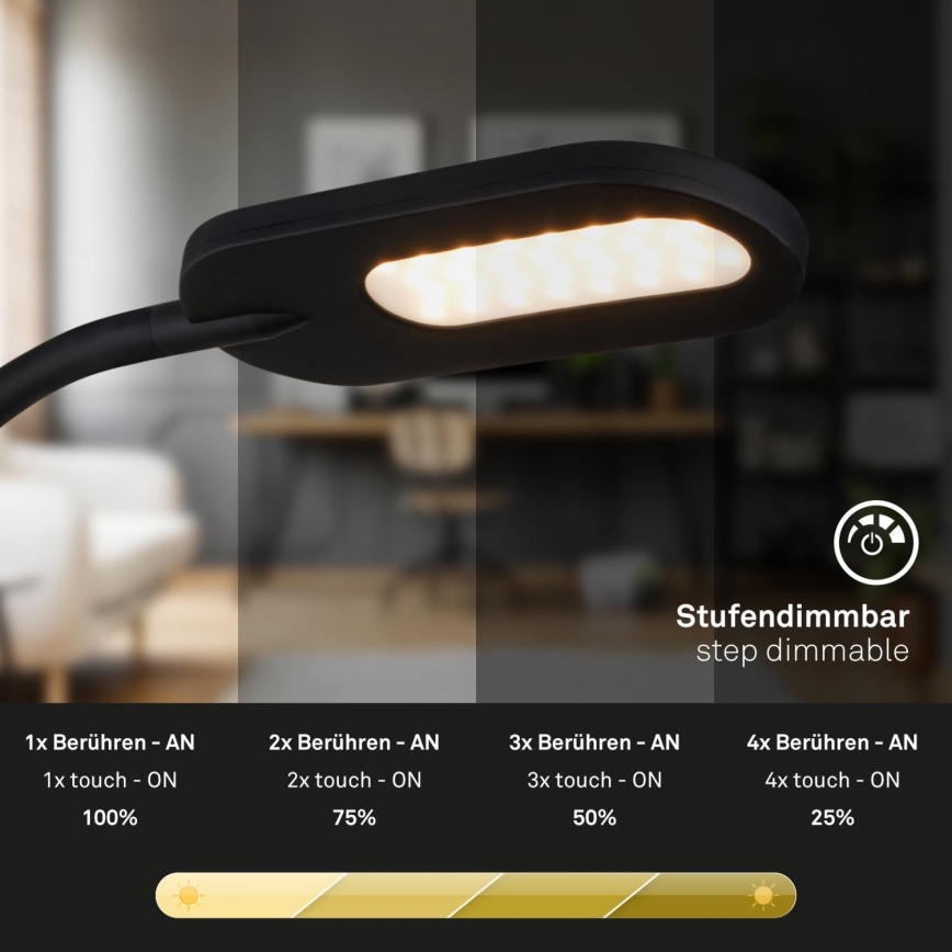 Briloner 2177015 - Aplique LED flexible regulable LED/6W/230V negro