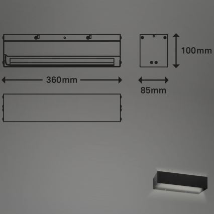 Briloner 2204-015 - Aplique LED para exterior LED/8W/230V IP44 negro