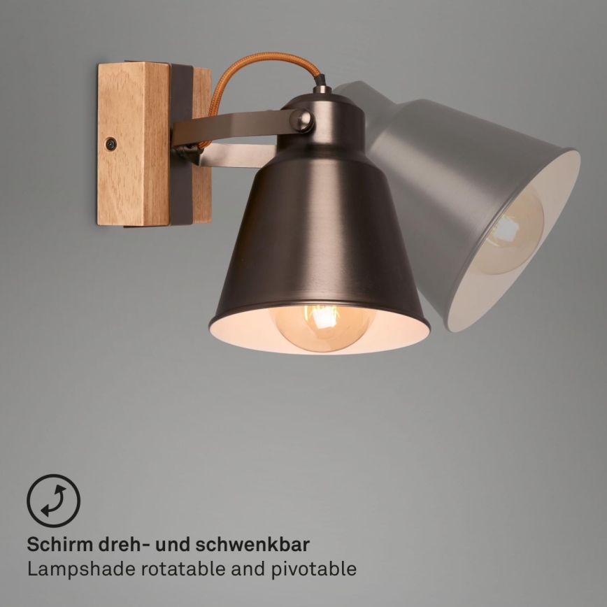 Briloner 2406-014 - Foco de pared RETRO 1xE27/40W/230V marrón