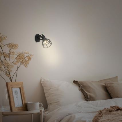 Briloner 2669-015 - Foco de pared RETRO 1xE14/25W/230V negro