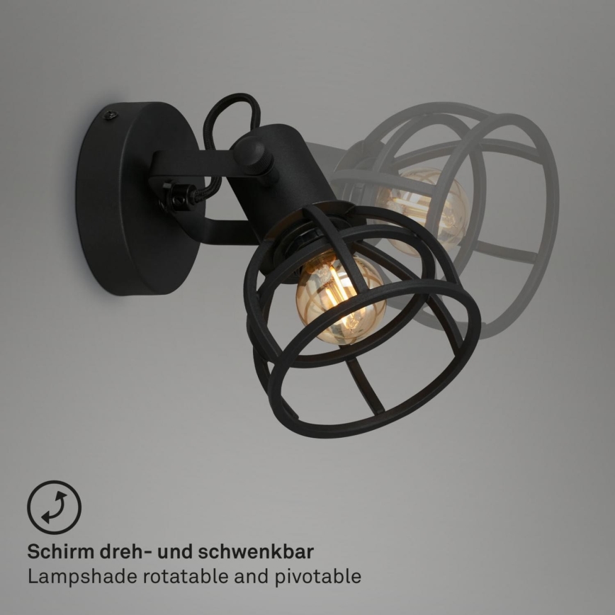 Briloner 2669-015 - Foco de pared RETRO 1xE14/25W/230V negro