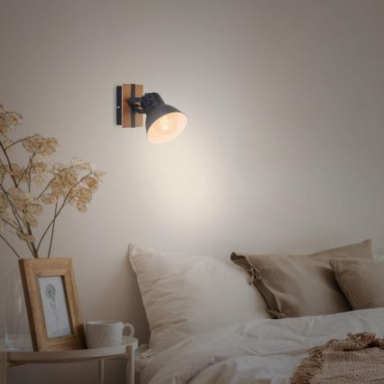 Briloner 2742-015 - Foco de pared RETRO 1xE27/25W/230V negro