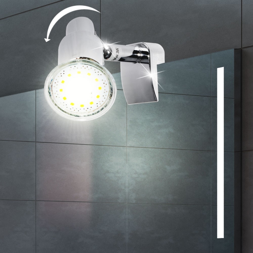 Briloner 2792-018 - Iluminación LED para espejos SPLASH 1xGU10/3W/230V