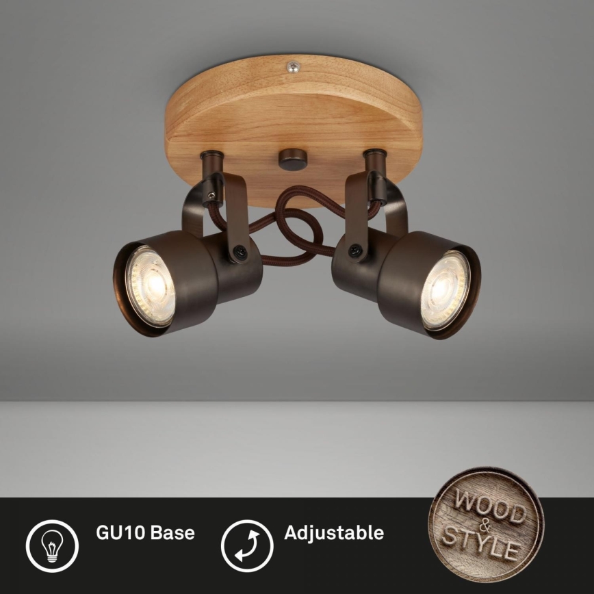 Briloner 2872-025R - Foco LED SPOTLIGHT 2xGU10/5W/230V marrón