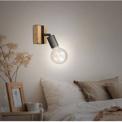Briloner 2900-011 - Foco de pared WOOD BASIC 1xE27/25W/230V