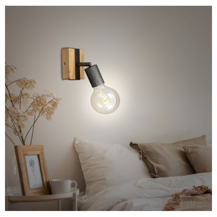 Briloner 2900-011 - Foco de pared WOOD BASIC 1xE27/25W/230V