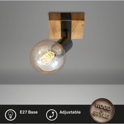 Briloner 2900-011 - Foco de pared WOOD BASIC 1xE27/25W/230V