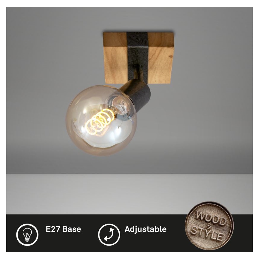 Briloner 2900-011 - Foco de pared WOOD BASIC 1xE27/25W/230V