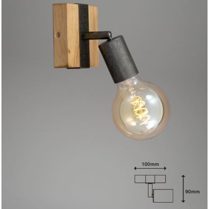Briloner 2900-011 - Foco de pared WOOD BASIC 1xE27/25W/230V