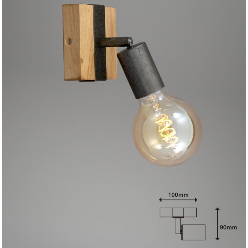 Briloner 2900-011 - Foco de pared WOOD BASIC 1xE27/25W/230V
