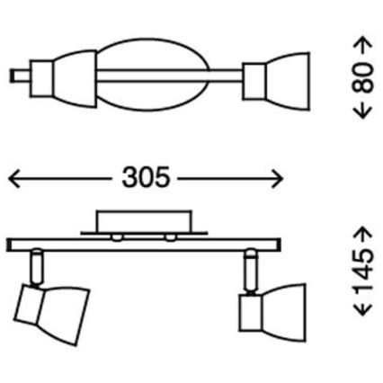 Briloner 2914-022 - Foco LED 2xGU10/3W/230V 3000K