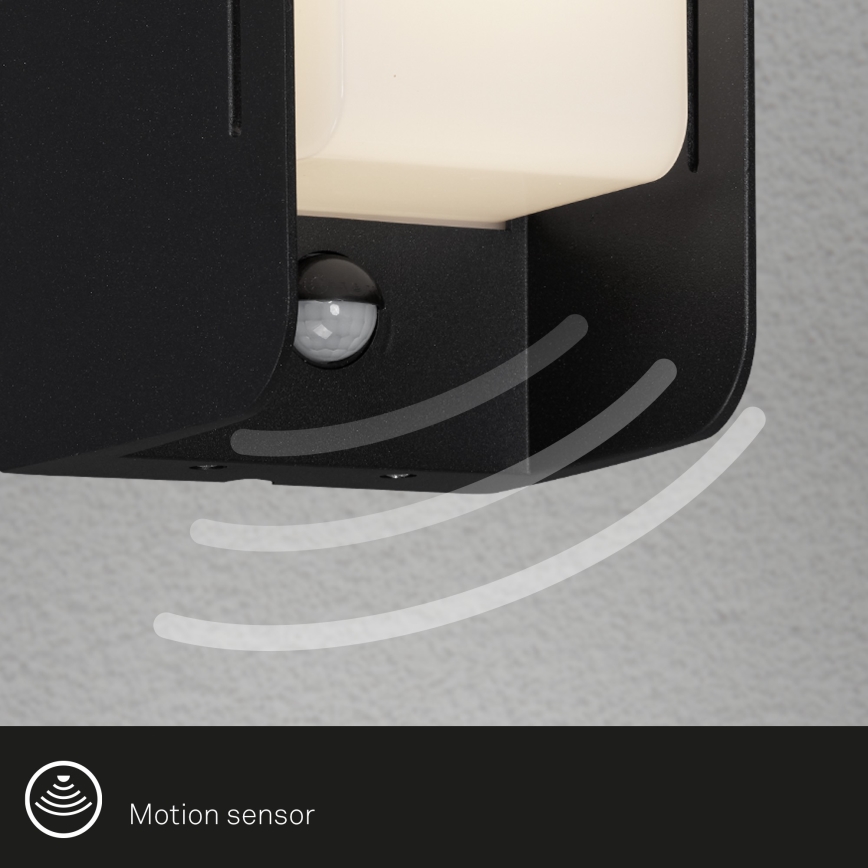 Briloner 3017-015 - Aplique de exterior con sensor BOKS 1xE27/12W/230V IP44