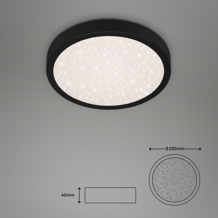 Briloner 3048-015 - Plafón LED RUNA LED/18W/230V negro