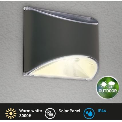 Briloner 3133015 - LED Lámpara solar de pared LED/2W/3,7V IP44 3000K 300 mAh