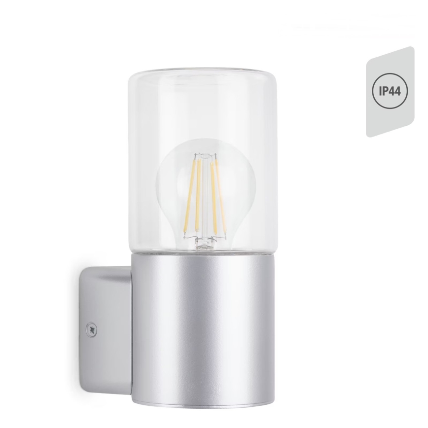 Briloner 320504TF - Aplique de exterior 1xE27/12W/230V IP44 plata
