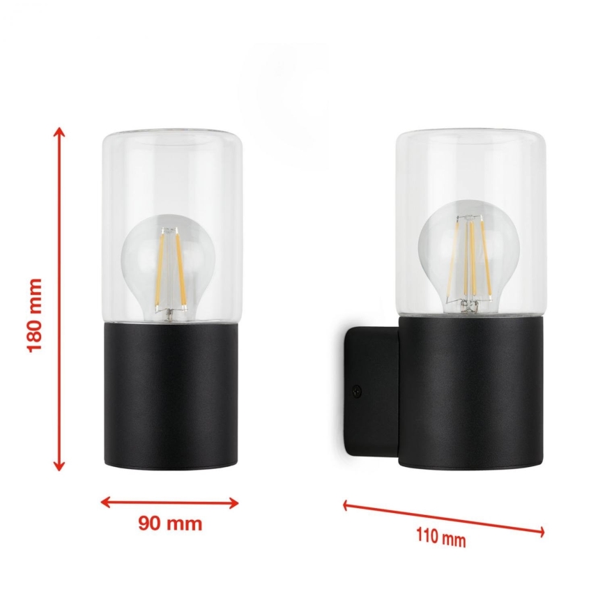 Briloner 320505TF - Aplique de exterior 1xE27/12W/230V IP44 negro