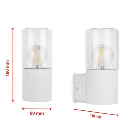 Briloner 320506TF - Aplique de exterior 1xE27/12W/230V IP44 blanco