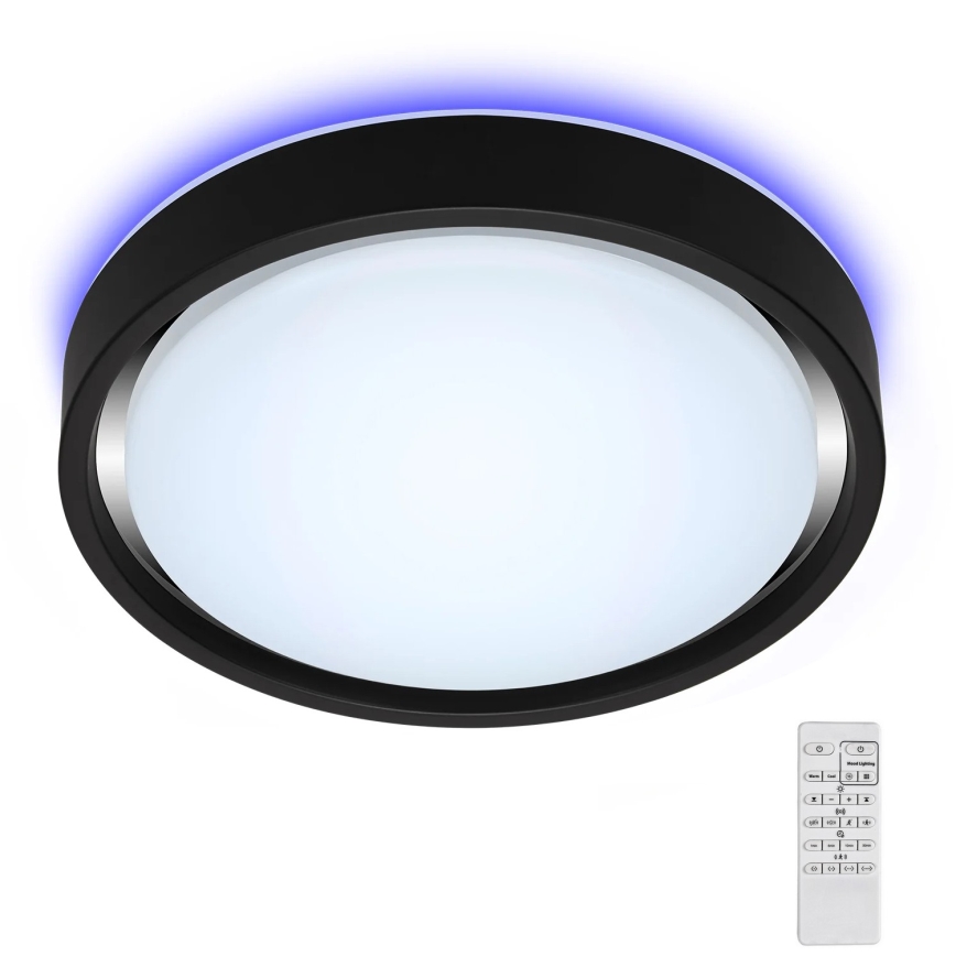 Briloner 3227-015 - Lámpara de techo LED RGB regulable con sensor TALENA LED/24W/230V negro + mando a distancia