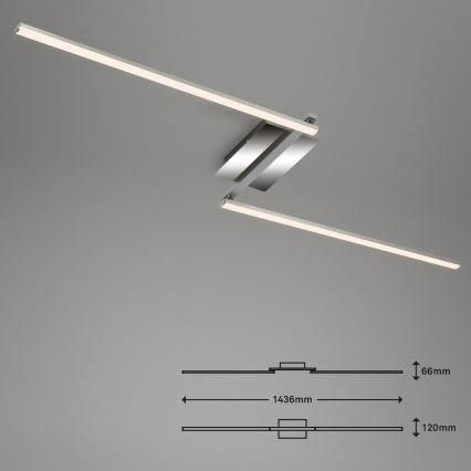 Briloner 3500-018 - Lámpara de techo LED STAFF 2xLED/6W/230V