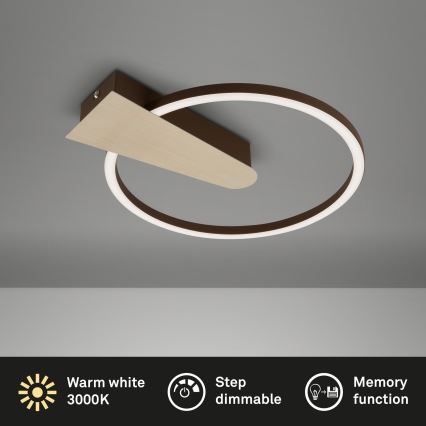 Briloner 3542017 - Plafón LED regulable NICO LED/12W/230V dorado