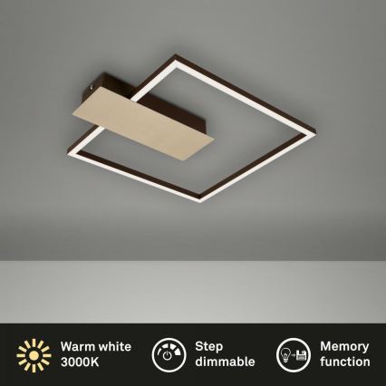 Briloner 3544-017 - Plafón LED regulable NICO LED/12W/230V dorado