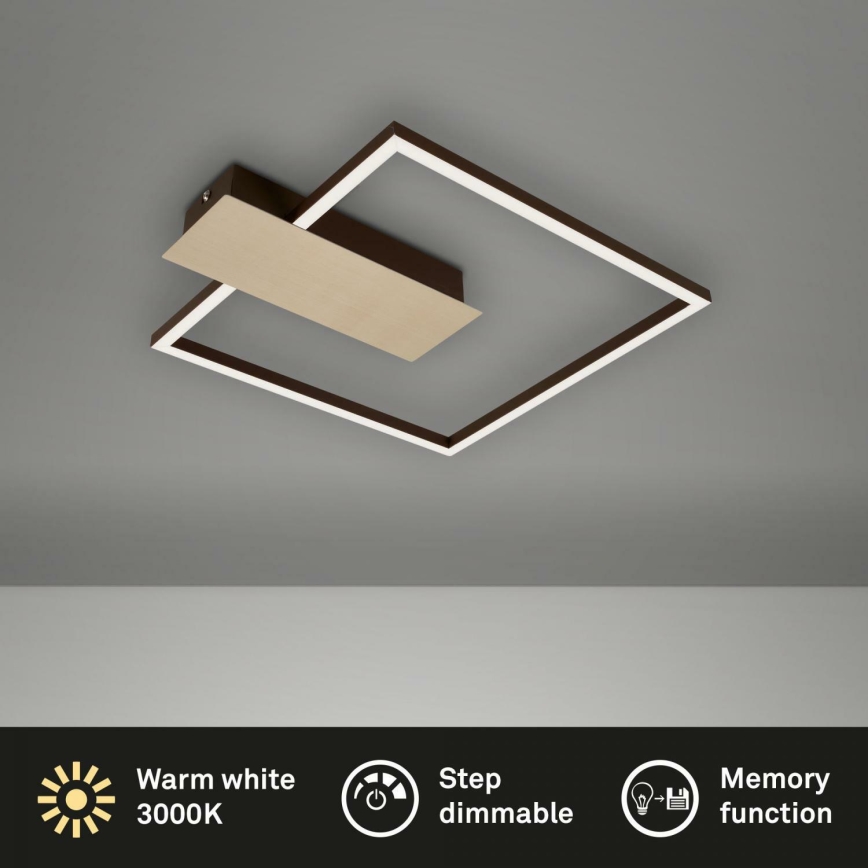 Briloner 3544-017 - Plafón LED regulable NICO LED/12W/230V dorado