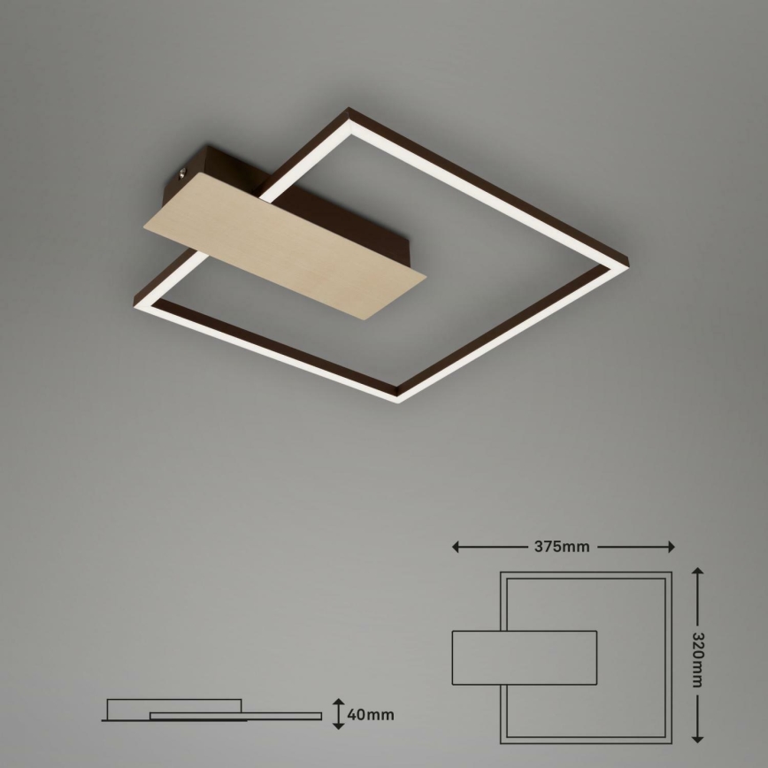 Briloner 3544-017 - Plafón LED regulable NICO LED/12W/230V dorado