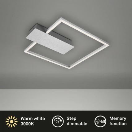 Briloner 3544-018 - Plafón LED regulable NICO LED/12W/230V cromo mate