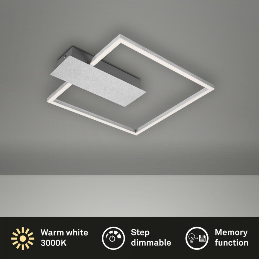 Briloner 3544-018 - Plafón LED regulable NICO LED/12W/230V cromo mate