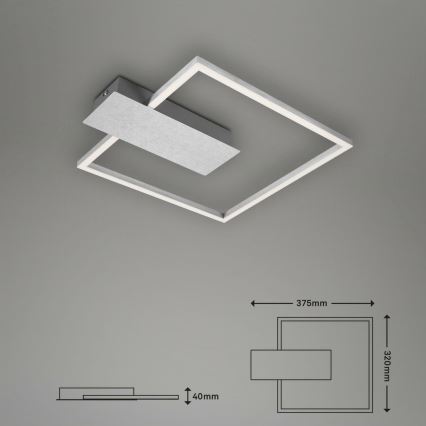 Briloner 3544-018 - Plafón LED regulable NICO LED/12W/230V cromo mate