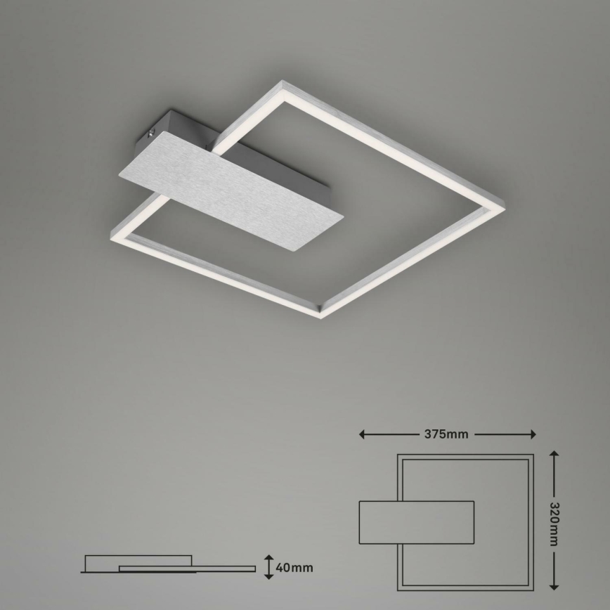 Briloner 3544-018 - Plafón LED regulable NICO LED/12W/230V cromo mate