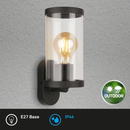 Briloner 3600-015 - Aplique de exterior KAIRO 1xE27/12W/230V IP44 negro