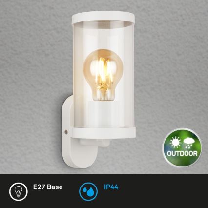 Briloner 3600-016 - Aplique de exterior KAIRO 1xE27/12W/230V IP44 blanco