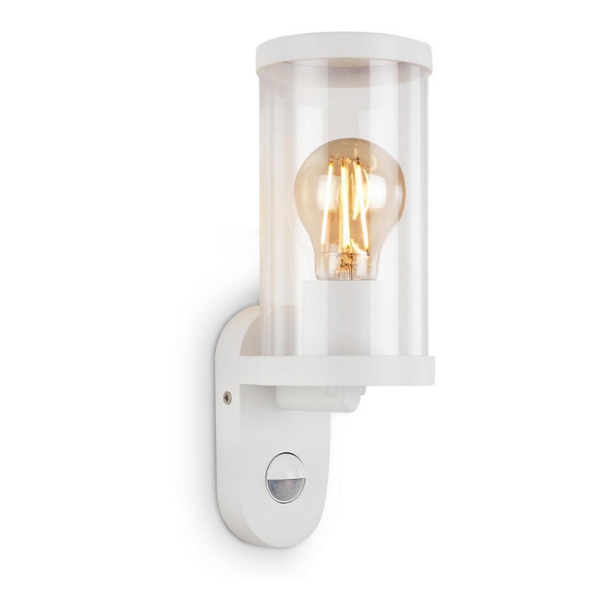 Briloner 3628-016 - Aplique para exterior con sensor KAIRO 1xE27/12W/230V IP44 blanco