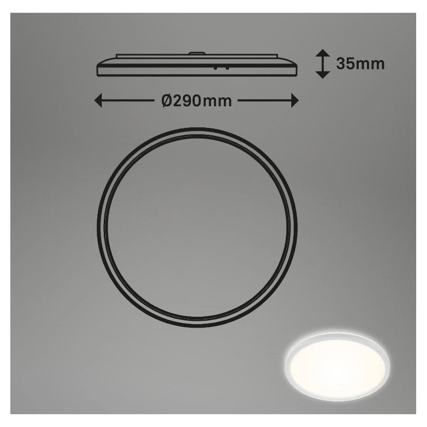 Briloner 3642-416 - Plafón LED de baño SLIM LED/19W/230V IP44 blanco