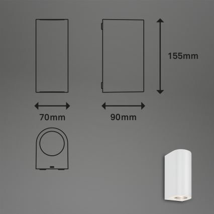 Briloner 3648-026 - Aplique LED para exterior UP&DOWN 2xGU10/4,7W/230V IP44