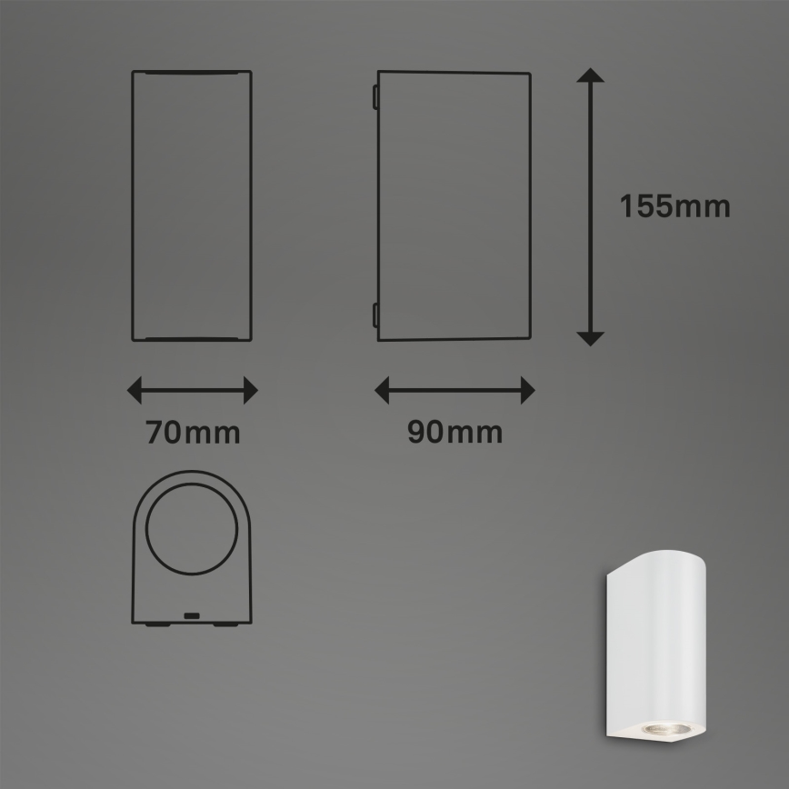 Briloner 3648-026 - Aplique LED para exterior UP&DOWN 2xGU10/4,7W/230V IP44