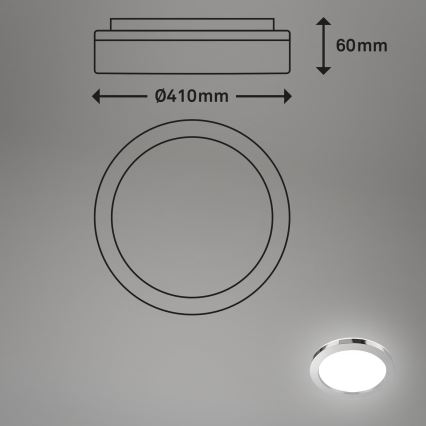 Briloner 3673-018 - Plafón LED de baño SPLASH LED/28W/230V diá. 41 cm