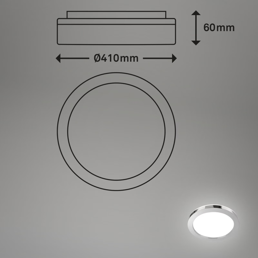 Briloner 3673-018 - Plafón LED de baño SPLASH LED/28W/230V diá. 41 cm