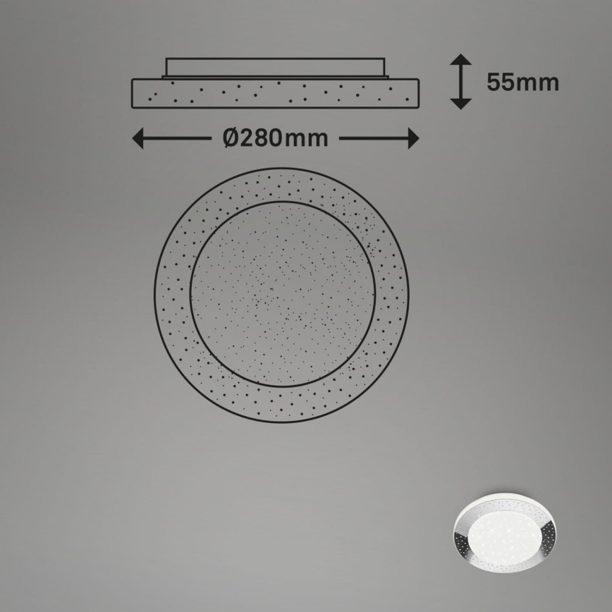 Briloner 3693-018 - Plafón LED de baño LED/15W/230V IP44 4000K diá. 28 cm