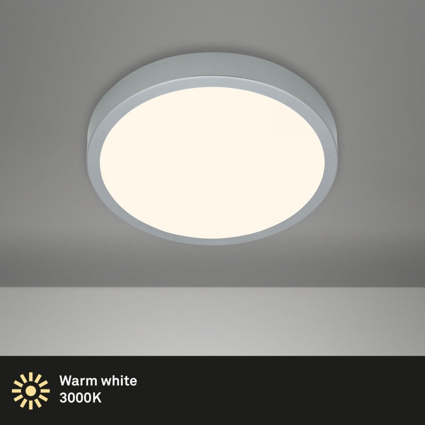 Briloner 3700-014 - Plafón LED RUNA LED/16W/230V 3000K diá. 28 cm plata