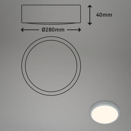 Briloner 3700-014 - Plafón LED RUNA LED/16W/230V 3000K diá. 28 cm plata