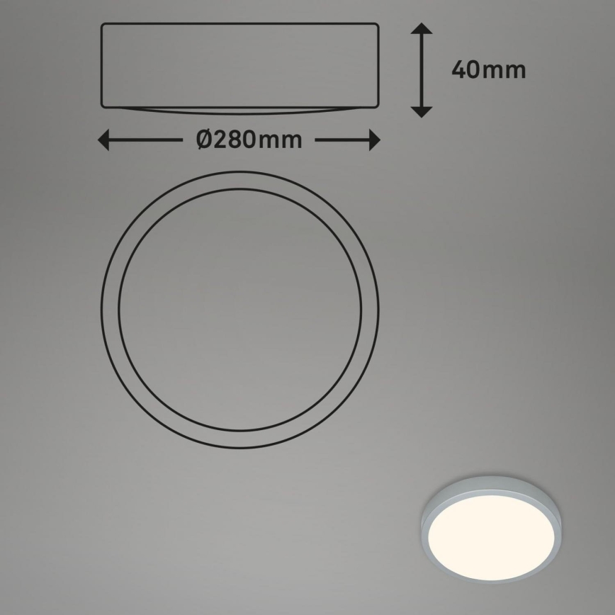 Briloner 3700-014 - Plafón LED RUNA LED/16W/230V 3000K diá. 28 cm plata