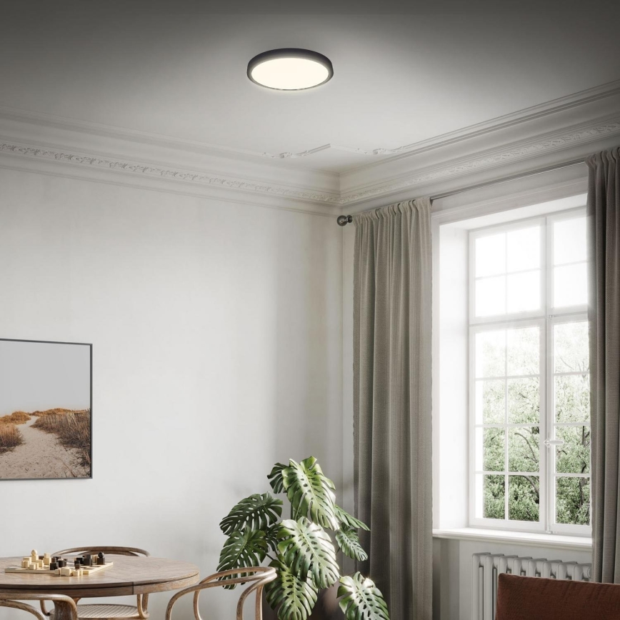 Briloner 3700-015 - Plafón LED RUNA LED/16W/230V 3000K diá. 28 cm negro