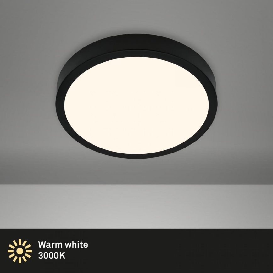 Briloner 3700-015 - Plafón LED RUNA LED/16W/230V 3000K diá. 28 cm negro